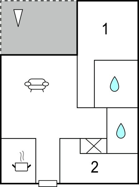 Apartamento 2 habitaciones, con vista al mar