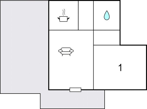 Apartamento 1 habitación, con vista al mar