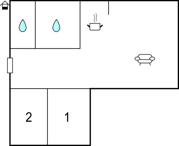 Apartment 2 bedrooms, with sea view