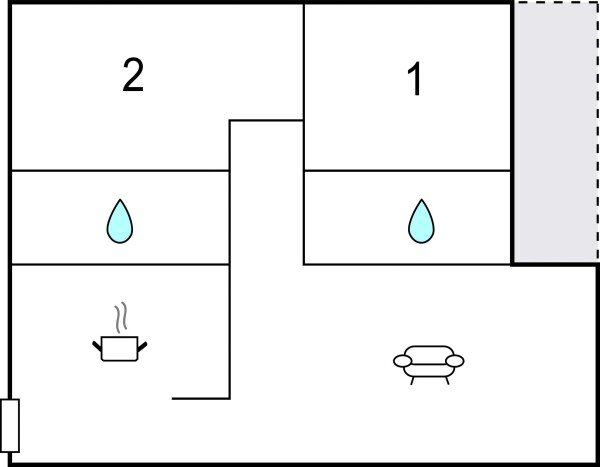 Apartamento 2 habitaciones, con vista al mar