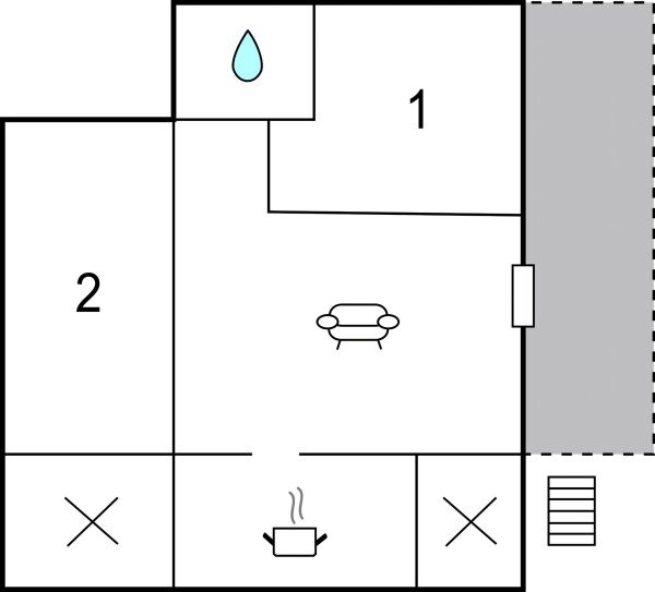 Apartment 2 bedrooms, with sea view