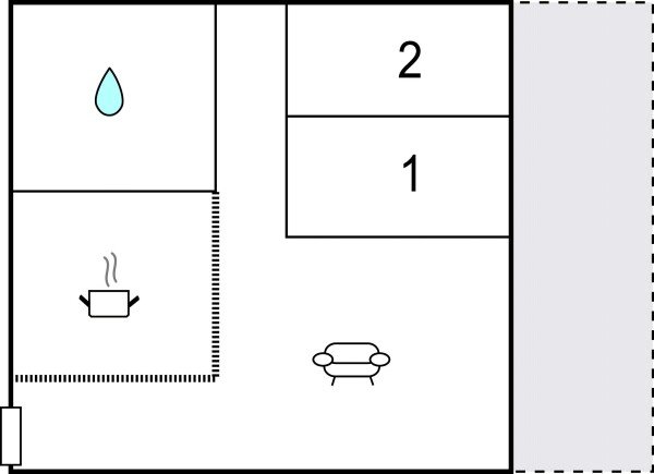 Apartamento 2 habitaciones, con vista al mar