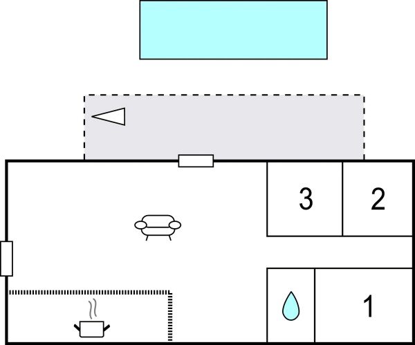 Maison de campagne 3 chambres, avec piscine