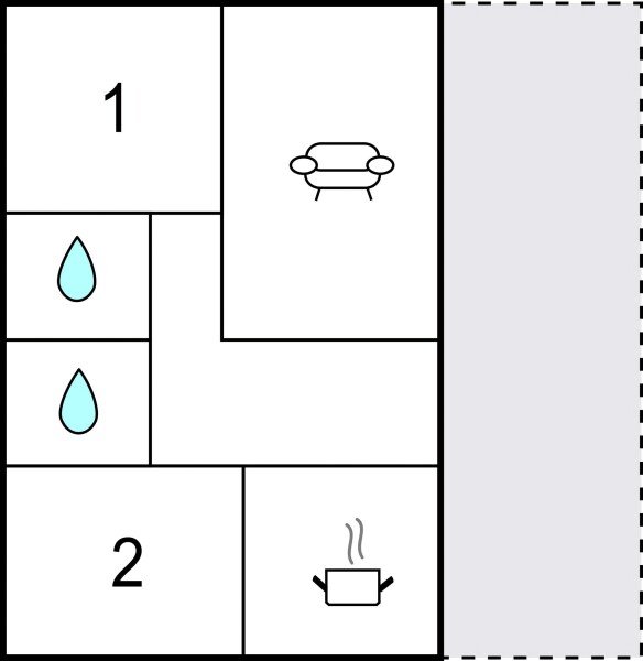 Casa 2 habitaciones, con vista al mar
