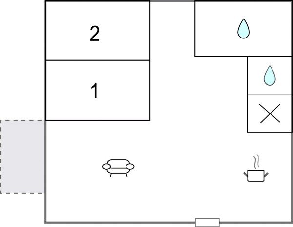 Wohnung 2 Schlafzimmer, mit Parkplatz