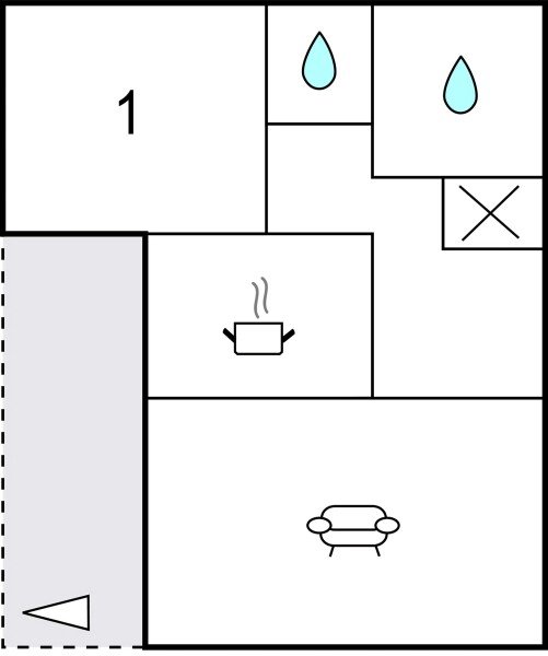 Appartement 1 slaapkamer, met parking