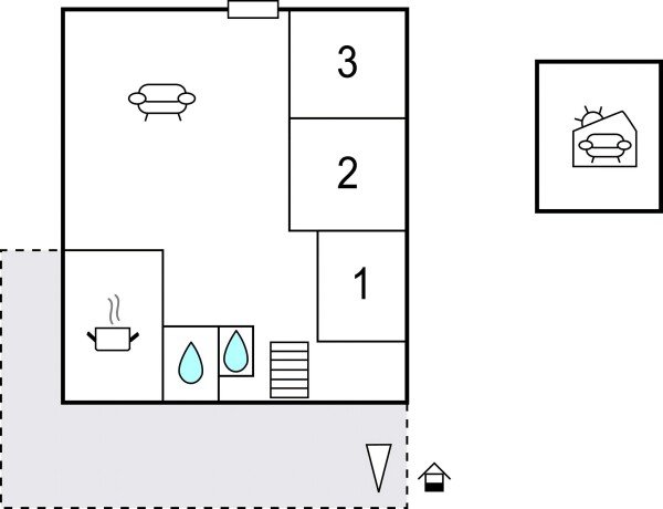 Huis 3 slaapkamers, met tuin