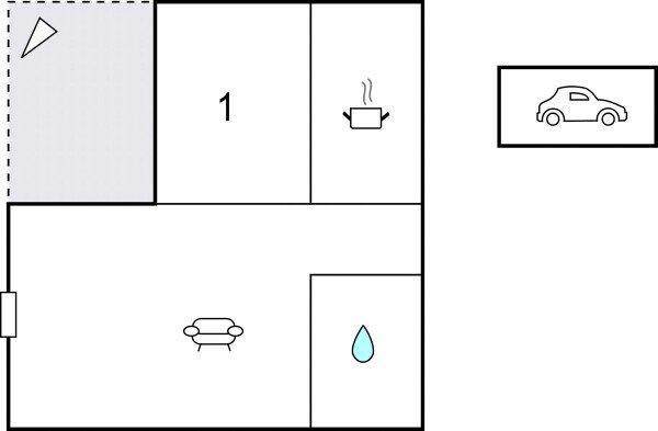 Huis 1 slaapkamer, met tuin