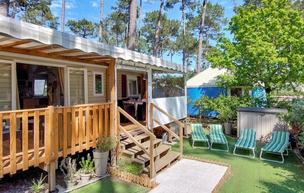 Mobil home confortable, 3 chambres, avec piscine