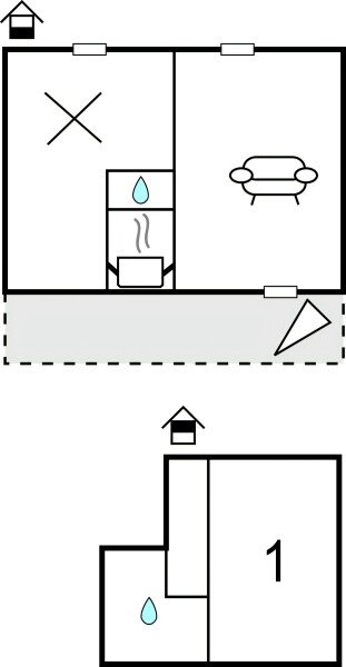 Maison de campagne confortable, 1 chambre, avec wifi