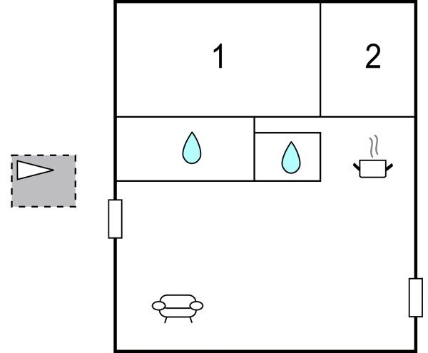 Maison de campagne confortable, 2 chambres, avec jardin
