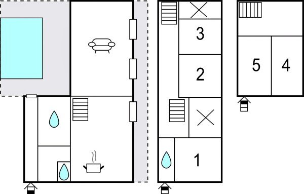 Tiny house 5 chambres, avec piscine