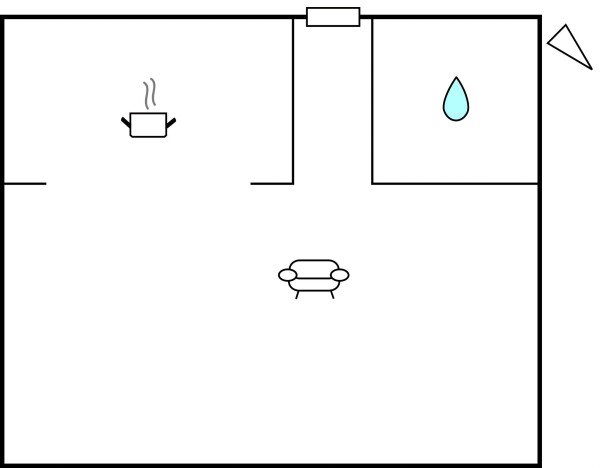 Appartement 3 gasten, met sea view