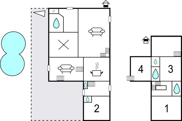 Maison de campagne 4 chambres, avec piscine