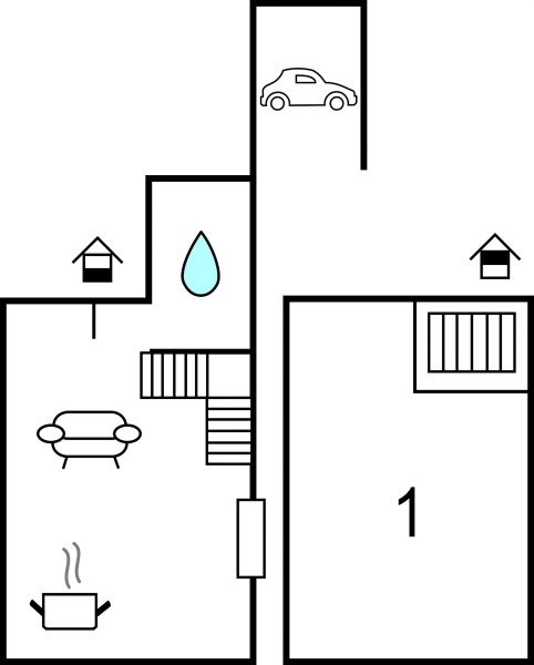 Maison de campagne romantique, 1 chambre, avec vue sur mer