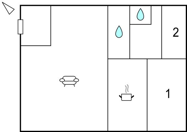 Appartement 2 chambres, avec jardin