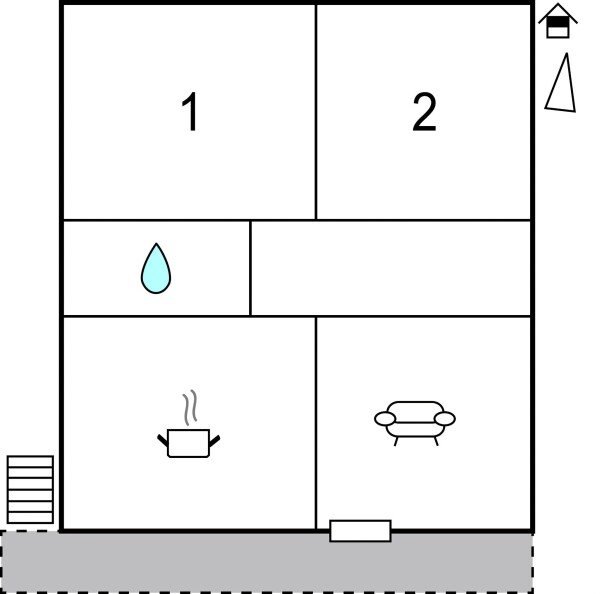 Apartment 2 bedrooms, with sea view
