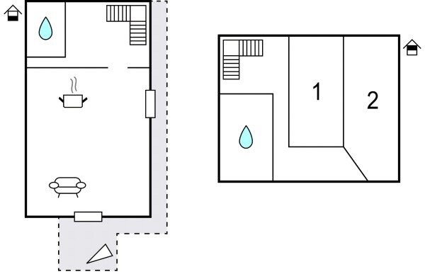 Maison confortable, 2 chambres, avec cheminée