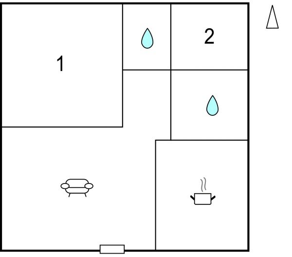 Maison de charme, 1 chambre, avec piscine