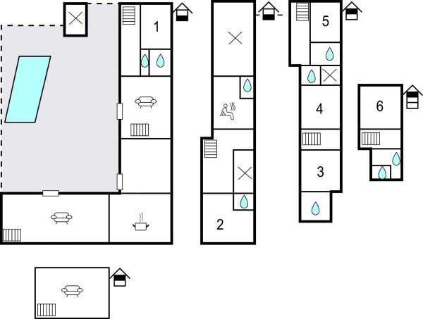 Maison 6 chambres, avec piscine