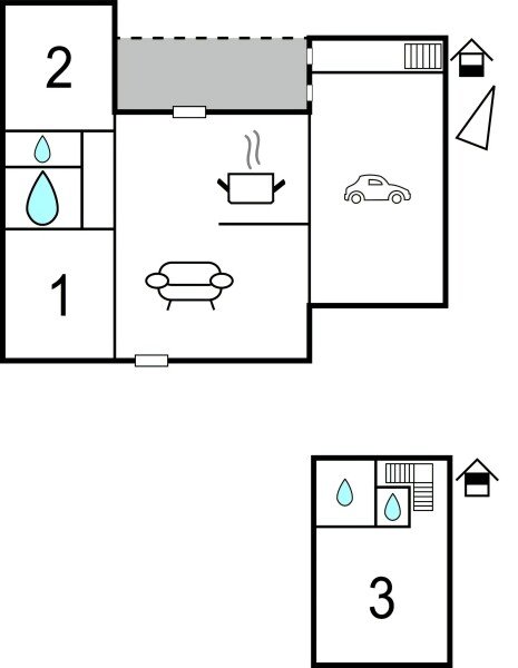 Ferienhaus 3 Schlafzimmer, mit Meerblick