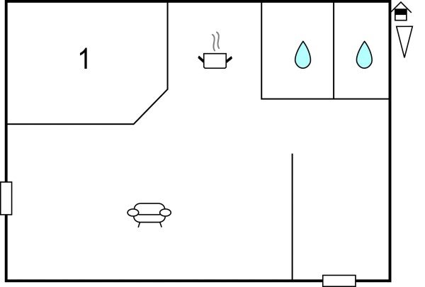 Wohnung 1 Schlafzimmer, mit Meerblick
