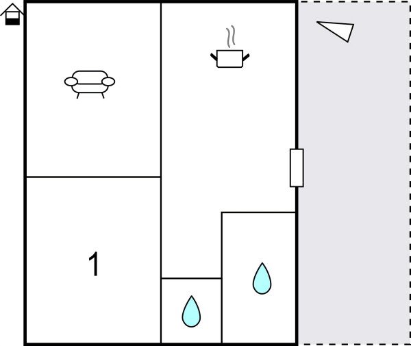 House 1 bedroom, with wifi