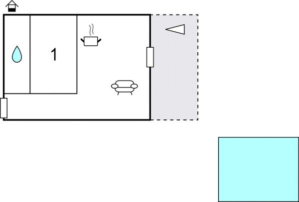 Maison de campagne 1 chambre, avec piscine