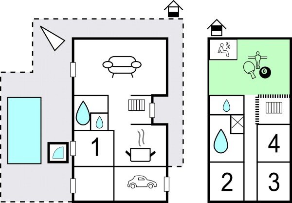 Maison de campagne moderne, 4 chambres, avec piscine