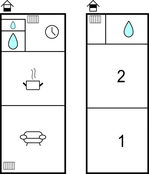 Maison de campagne traditionnelle, 2 chambres, avec vue sur mer
