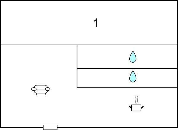 Appartement 1 chambre, avec vue sur mer