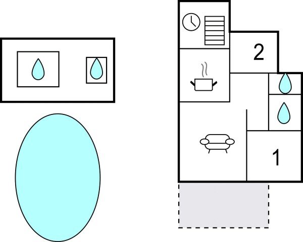 Maison en pierre 2 chambres, avec piscine
