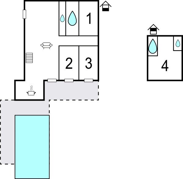 Maison de campagne 4 chambres, avec piscine