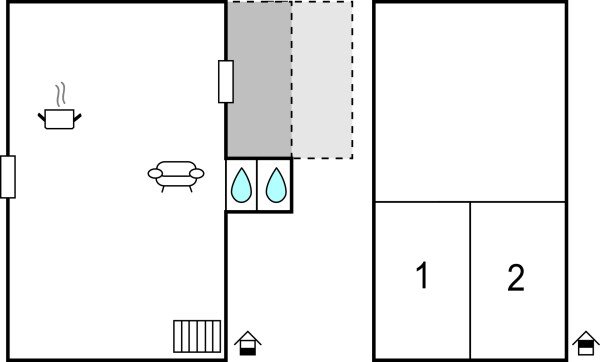 Huis 2 slaapkamers, met tuin