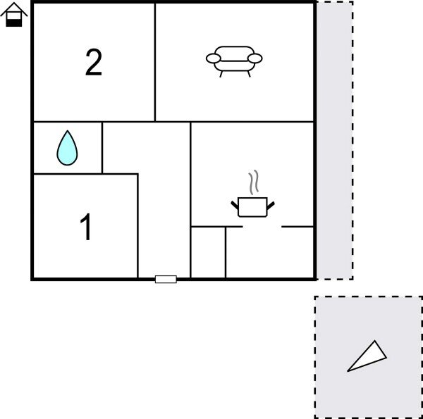 Maison de campagne 2 chambres, avec vue sur mer