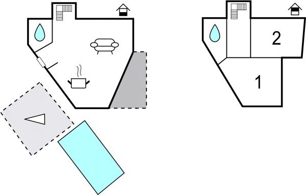 Ferienhaus 2 Schlafzimmer, mit Meerblick