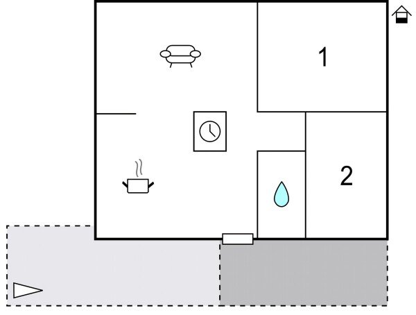 Ferienhaus 2 Schlafzimmer, mit Meerblick