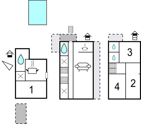 House 4 bedrooms, with pool