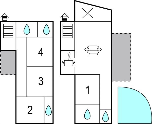 House 4 bedrooms, with sea view