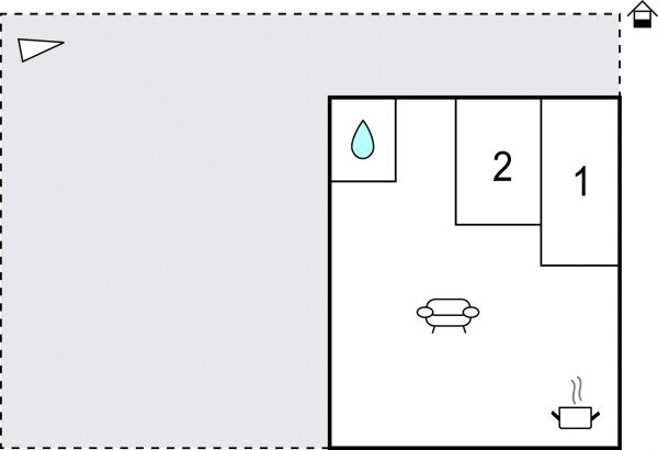 Casa 2 camere, con vista mare