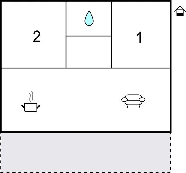 Casa 2 camere, con giardino