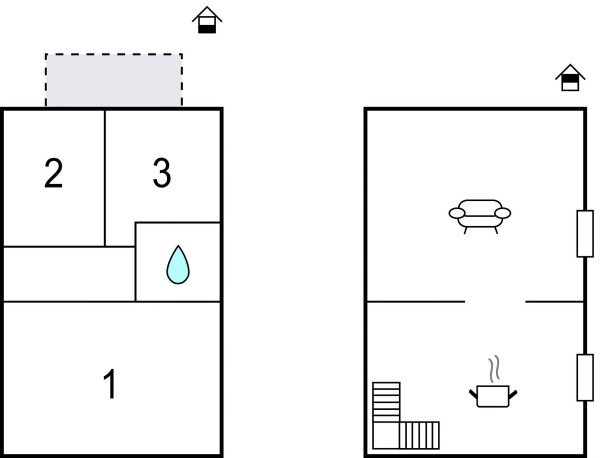 House 3 bedrooms, with sea view