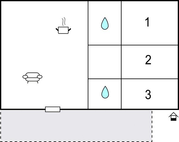 Maison de campagne moderne, 3 chambres, avec cheminée