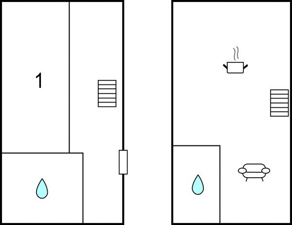Casa 1 camera, con giardino