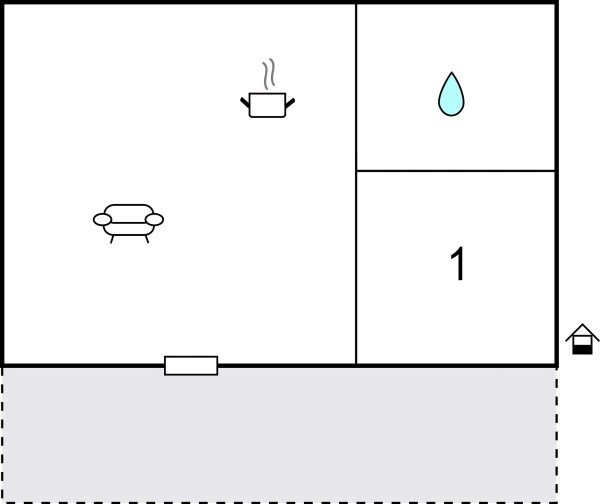 Apartment 1 bedroom, with sea view