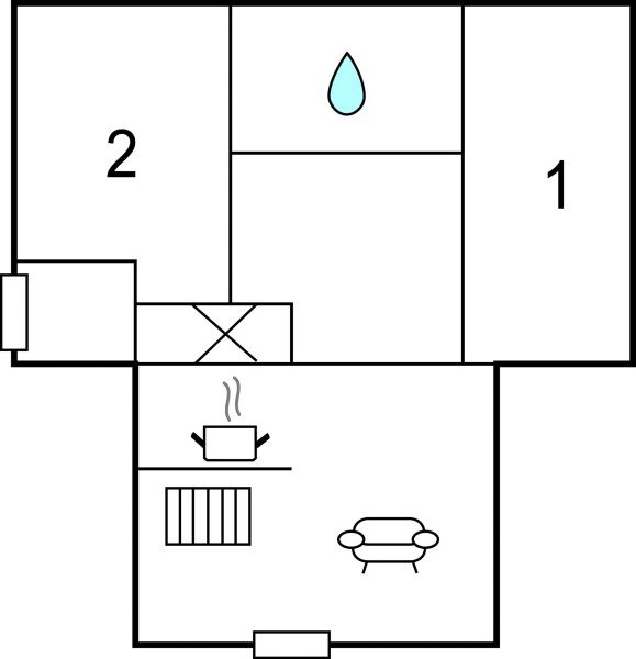 Casa 2 camere, con vista mare