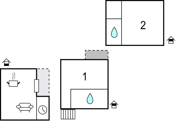 Appartement 2 slaapkamers, met open haard