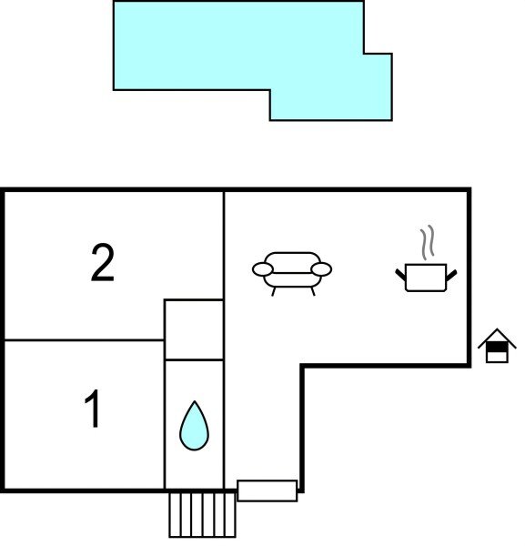 Casa 2 camere, con piscina