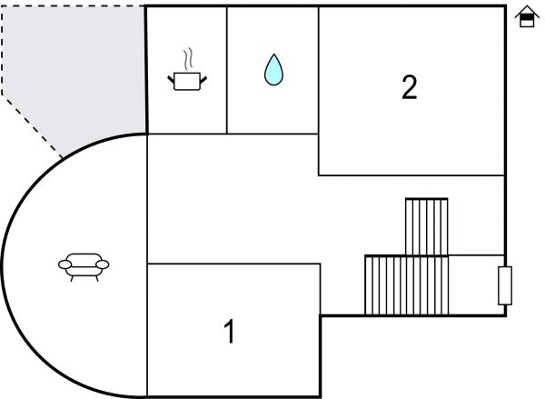 Appartamento 2 camere, con vista mare