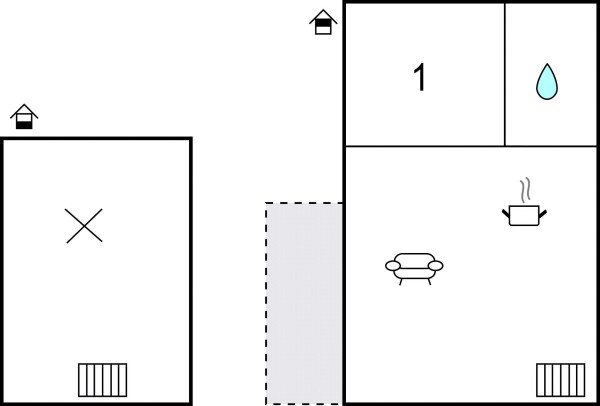 Maison 1 chambre, avec vue sur mer